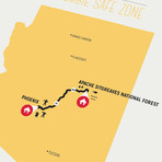 Zombie Safe Zone Map // Arizona (Steel Blue)