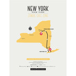 Zombie Safe Zone Map // New York (Steel Blue)
