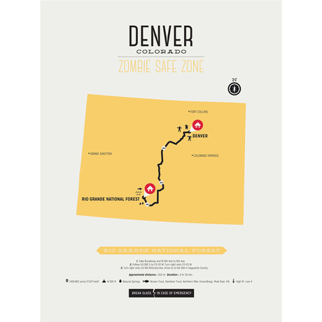 Zombie Safe Zone Map // Denver (Mustard)