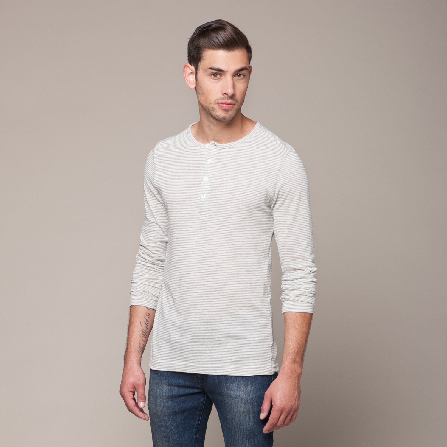 Pinstripe Henley // Heather + Cream (XL) - Royal Knights & Co. - Touch ...