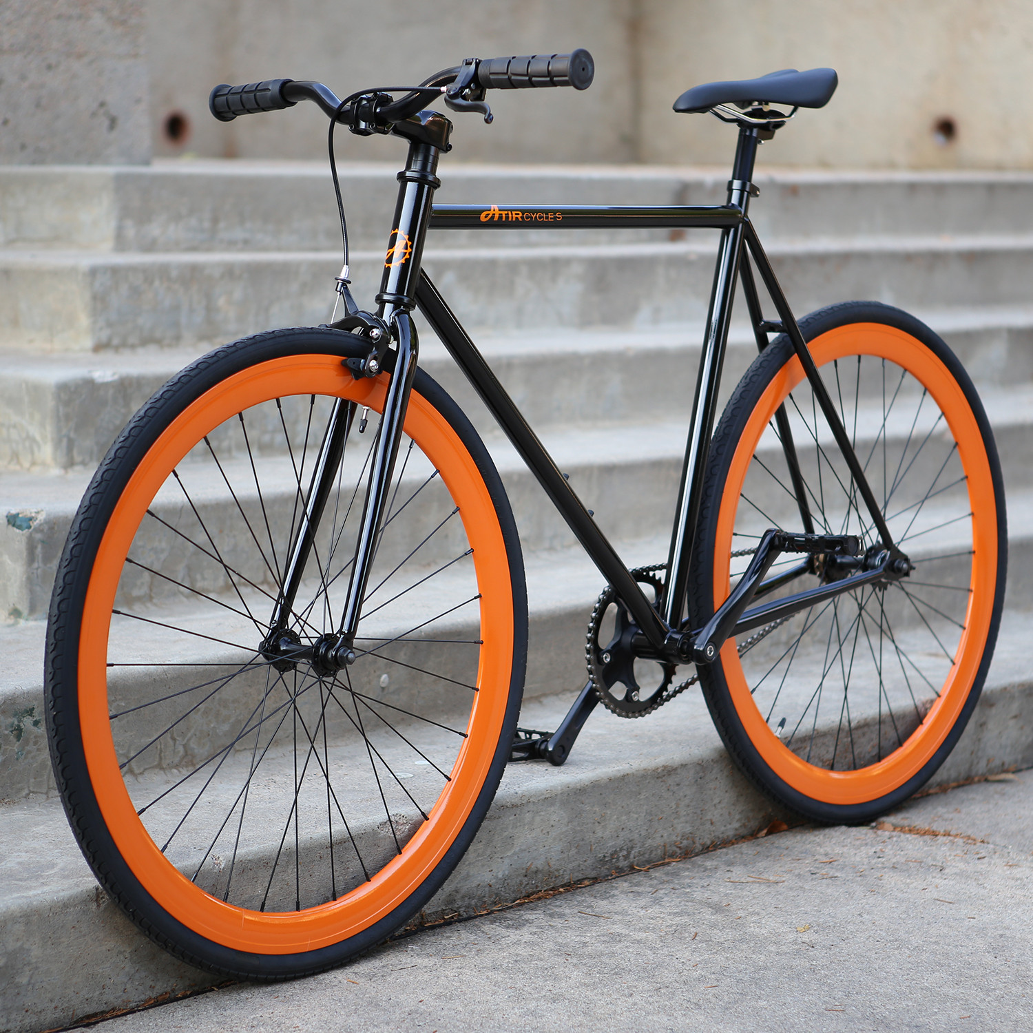 Atir Cycles Single Speed  Black Orange  Small 50 