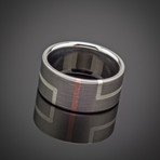 Rose Gold Center Deco Titanium Ring (Size 8)