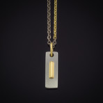 Gold & Steel Tag Pendant