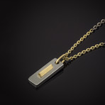 Gold & Steel Tag Pendant