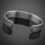 Steel & Gold Bradded Cuff Bracelet (Large // 7-8" Wrist)