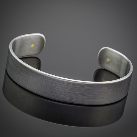 Steel & Gold Bradded Cuff Bracelet (Medium // 6-7" Wrist)