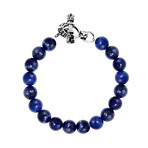 Lapis Bead w/ Silver Toggle Clasp Bracelet