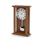 Tall Natural Oak Pendulum Table Clock // Arabic Bold