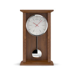 Tall Natural Oak Pendulum Table Clock // Modern Lines