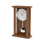 Tall Natural Oak Pendulum Table Clock // Modern Lines