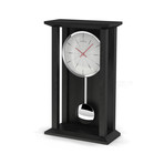 Tall Black Oak Pendulum Table Clock // Modern Lines