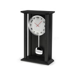 Tall Black Oak Pendulum Table Clock // Future in White