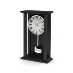 Tall Black Oak Pendulum Table Clock // Arabic Bold