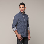 Paisley Button Down Shirt // Navy (L)