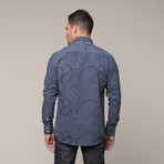 Paisley Button Down Shirt // Navy (L)