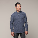 Paisley Button Down Shirt // Navy (L)