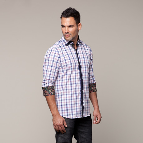 Checkered Button Down Shirt // Blue/White (S)