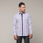 Checkered Button Down Shirt // Blue/White (L)