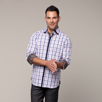 Checkered Button Down Shirt // Blue/White (L)