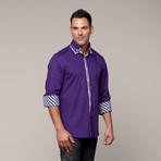 Solid Button Down Shirt // Purple (2XL)