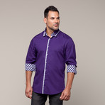 Solid Button Down Shirt // Purple (2XL)