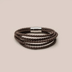 Genuine Leather Braided Bracelet // 3 Strand (Black)