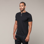 Pima Cotton Basic Henley // Black (S)