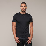 Pima Cotton Basic Henley // Black (S)