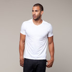 Pima Cotton Basic V-Neck // White (2XL)
