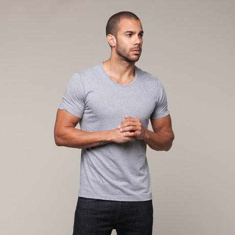 Pima Cotton Basic V-Neck // Heather (S)