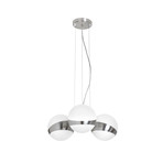 Frosted Glass Ball // Satin Chrome // 3-Light Pendant