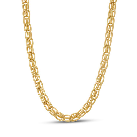 Antique Gold Oval Link Necklace // 30"