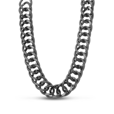 Chunky Gunmetal Link Necklace // 18"