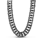 Chunky Gunmetal Link Necklace // 18"