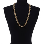 Antique Gold Oval Link Necklace // 30"