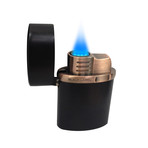 Black Label Tornado Flame Table Lighter (Black Matte & Copper)