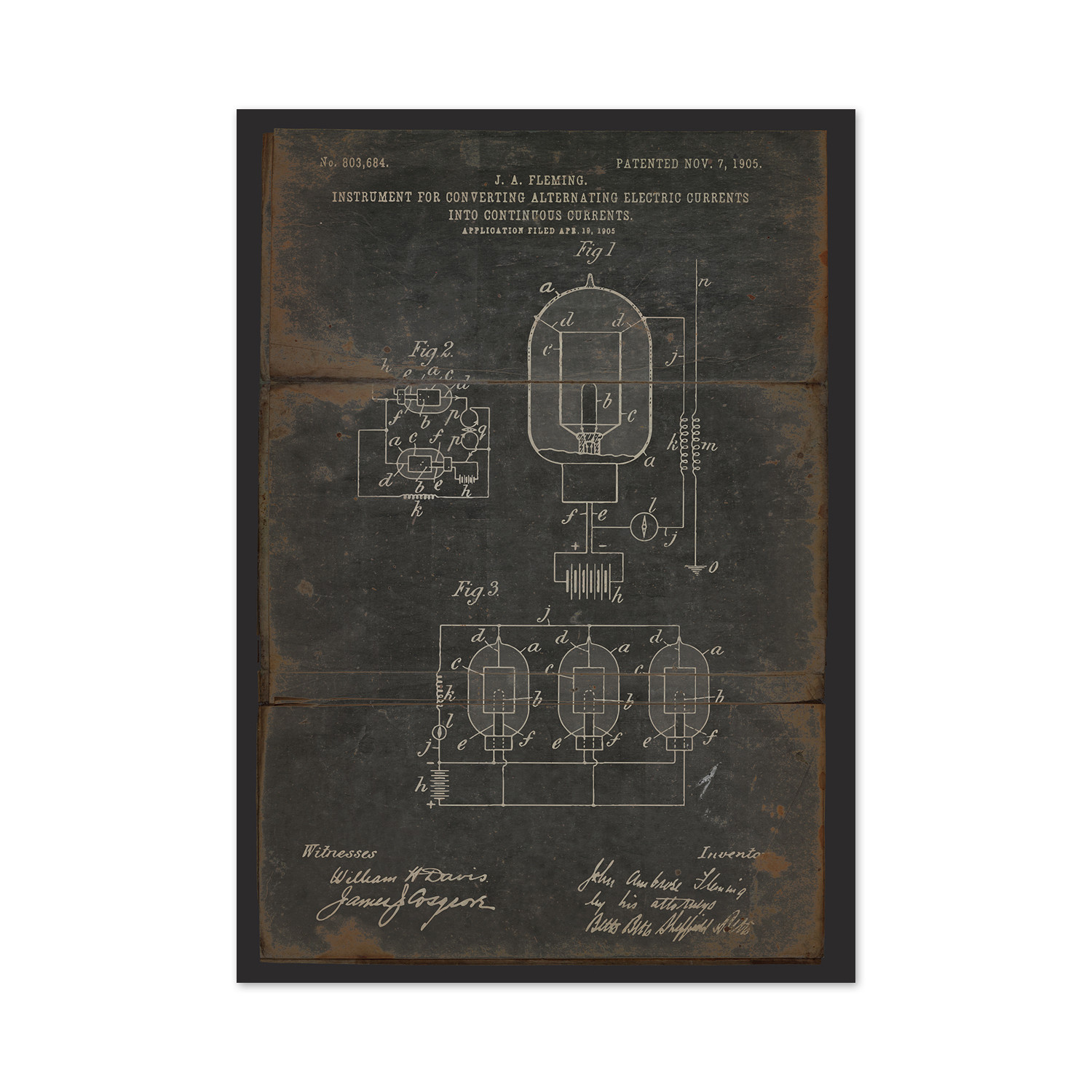 Fleming Current Conversion Patent (Framed) - The Artwork Factory ...