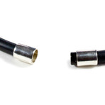Capri Rubber Bracelet // 925 Silver Clasp // Black // 6MM (Small)