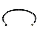 Leather Bracelet // 925 Silver Clasp // Black // 6MM (Small)