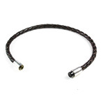 Leather Bracelet // 925 Silver Clasp // Dark Brown // 4MM (Small)