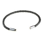 Rubber Bracelet // Aluminum Clasp // Black // 6MM (Small)