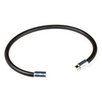Rubber Bracelet // Aluminum Clasp // Black // 4MM (Small)