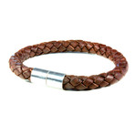 Leather Bracelet // Aluminum Clasp // Dark Brown // 8MM (Small)