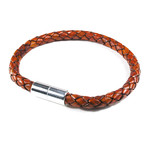 Leather Bracelet // Aluminum Clasp // Med Brown // 6MM (Large)