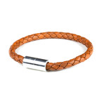 Leather Bracelet // Aluminum Clasp // Saddle // 6MM (Small)