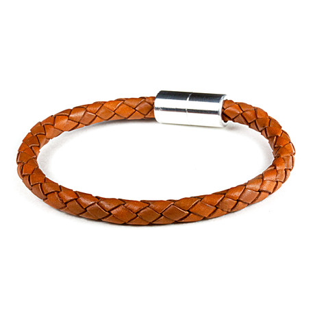 Leather Bracelet // Aluminum Clasp // Saddle // 6MM (Small)