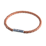Leather Bracelet // Aluminum Clasp // Saddle // 4MM (Small)