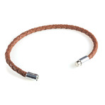 Leather Bracelet // Aluminum Clasp // Saddle // 4MM (Small)