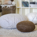 Felted Wool Stone Floor Cushion // Small (Brown)