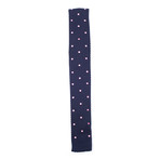 Navy + Pink Polka Dot Knit Tie